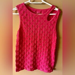 Once & again NYC Collection Sleeveless Hot Pink Textured Tank Top